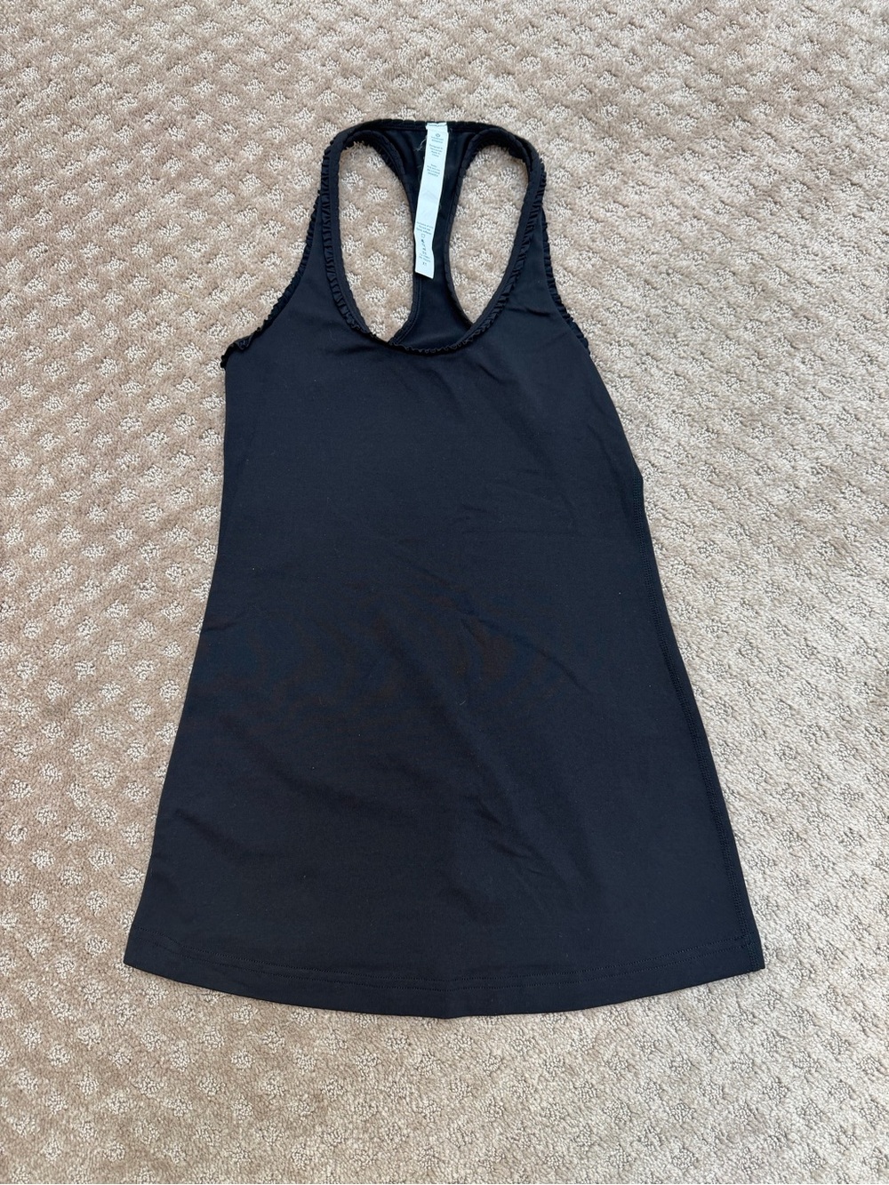 Lululemon Black Ruffle Racerback Tank Top